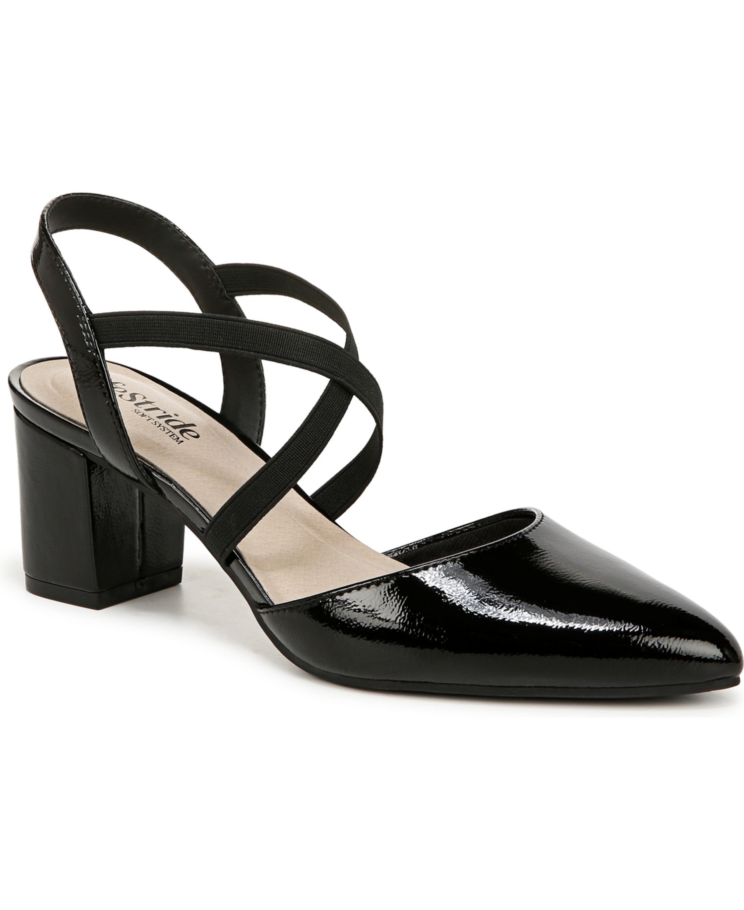 Women's April Block Heel Ankle Strap Slingback Pumps