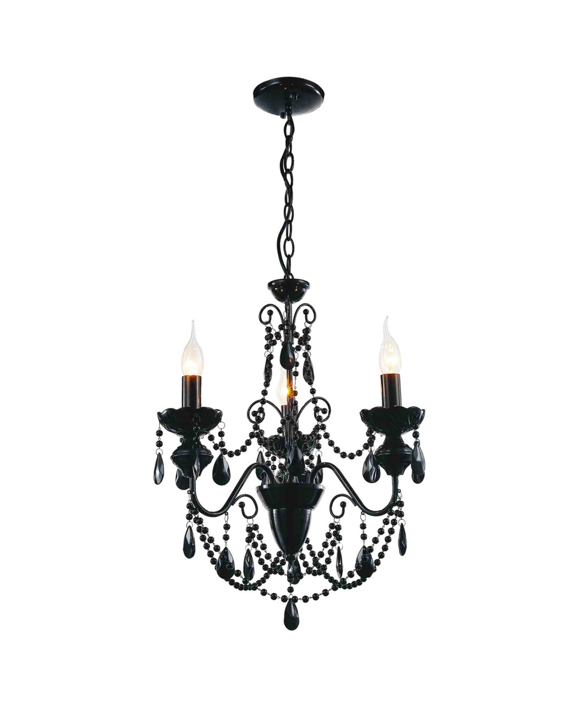 Shop Cwi Lighting Keen 3 Light Up Chandelier In Black
