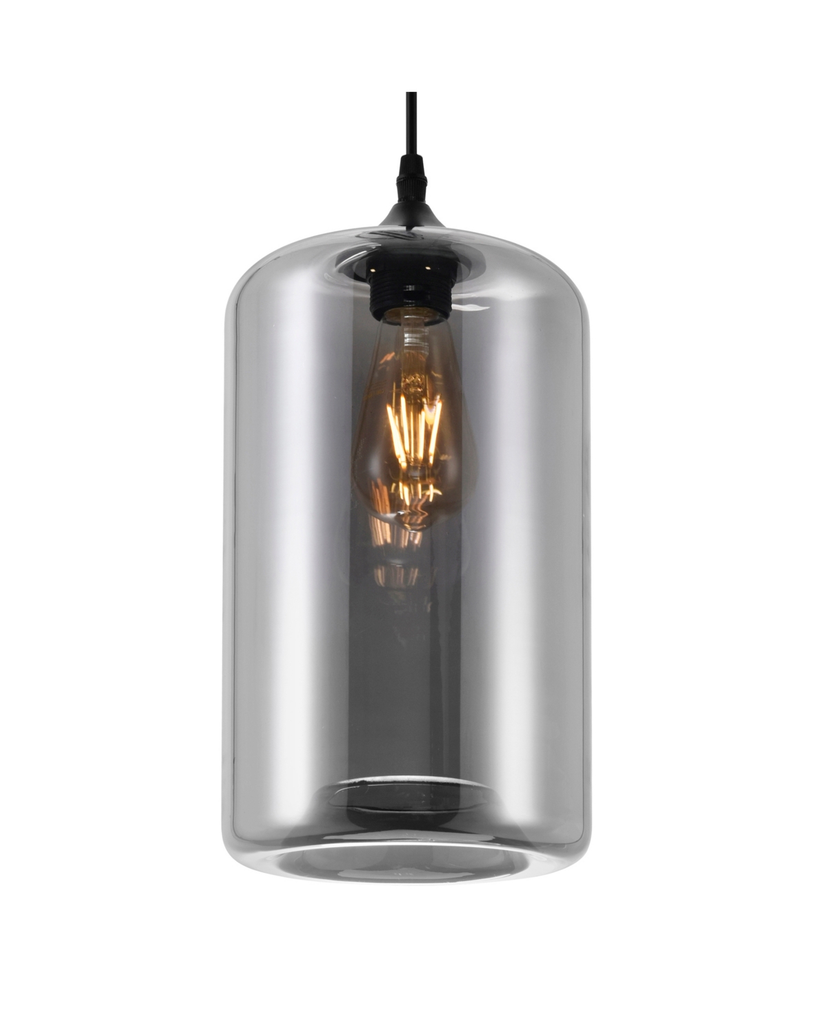 Cwi Lighting Glass 1 Light Down Mini Pendant In Black