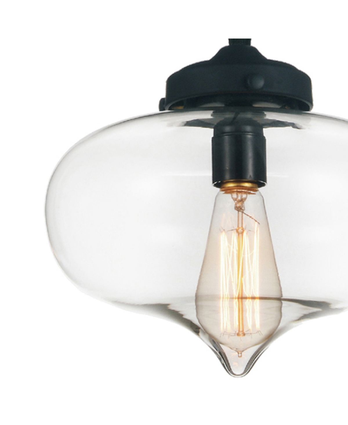 Cwi Lighting Glass 1 Light Down Mini Pendant In Black