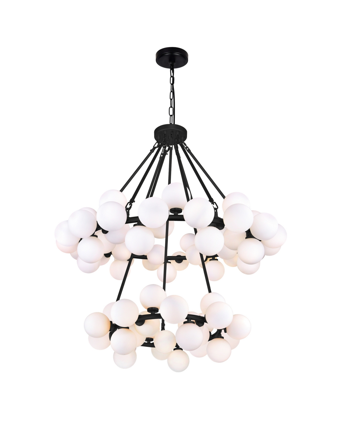 Cwi Lighting Arya 70 Light Chandelier In Black
