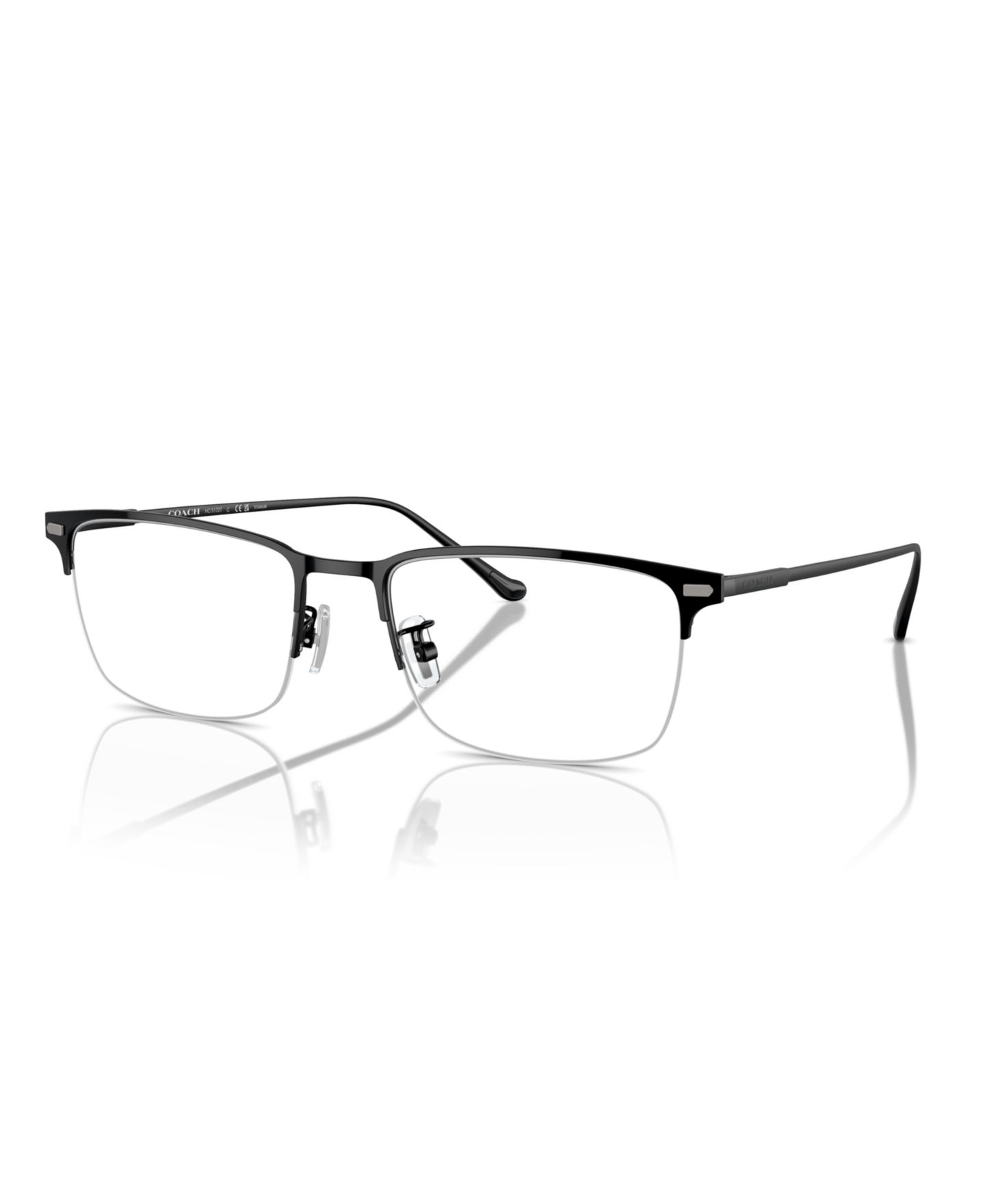Мужские очки COACH Man Rectangle Titanium HC5172T Eyeglasses, цвет: Чёрный — фото 1