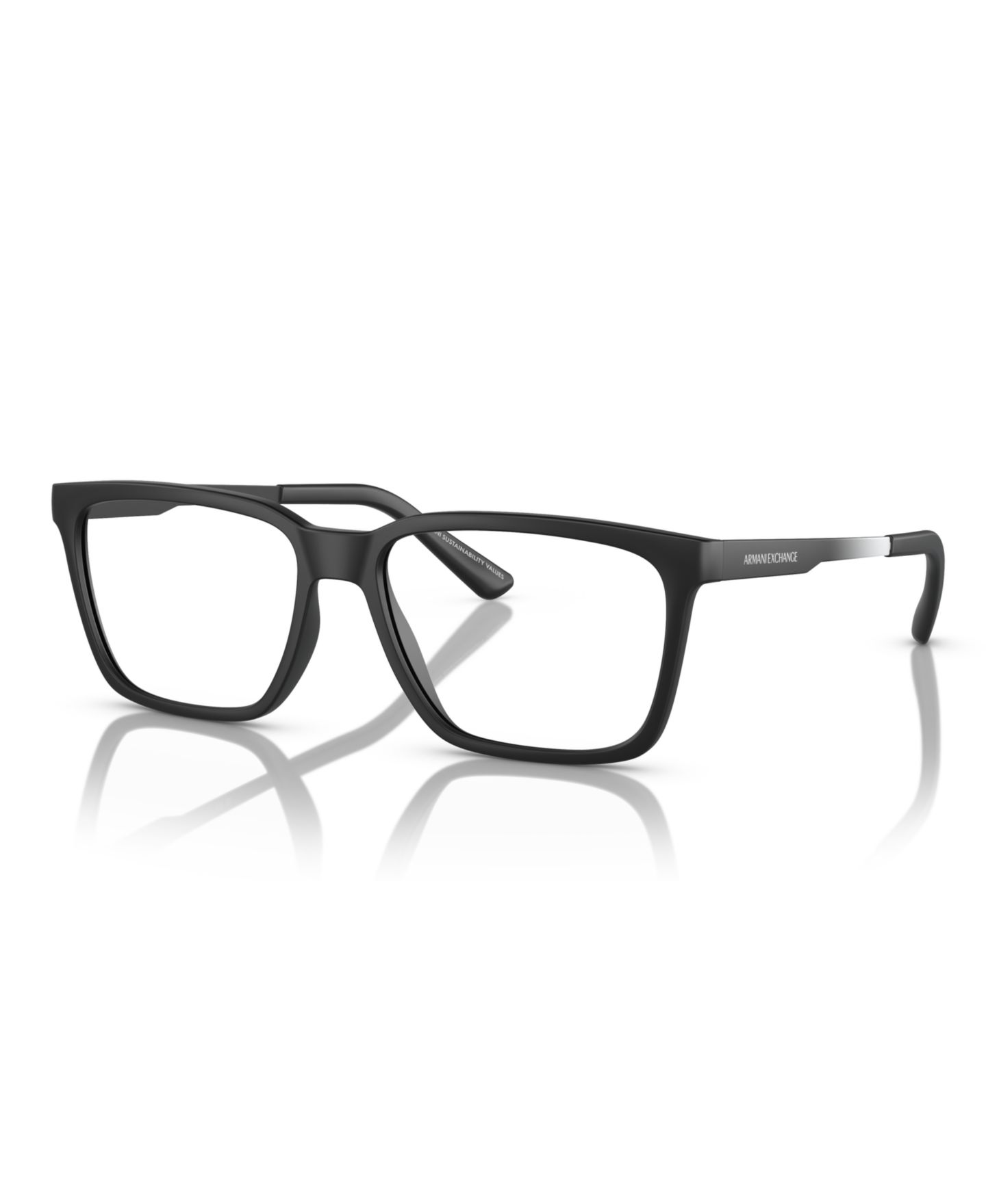 Мужские очки Armani Exchange Man Rectangle Plastic AX3103 Eyeglasses, цвет: Матовый чёрный — фото 1