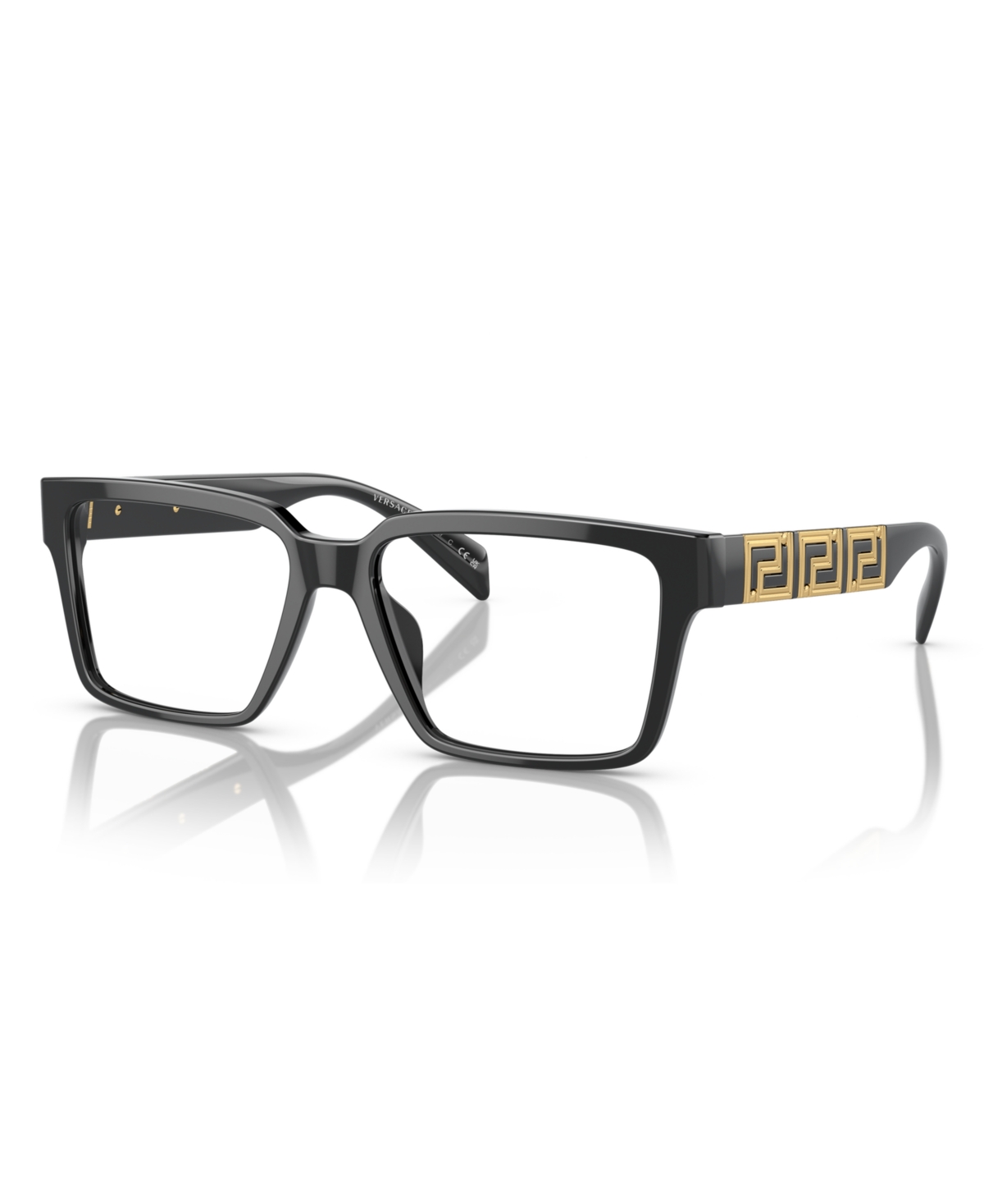 Versace Tortoiseshell-effect Square-frame Glasses In Black
