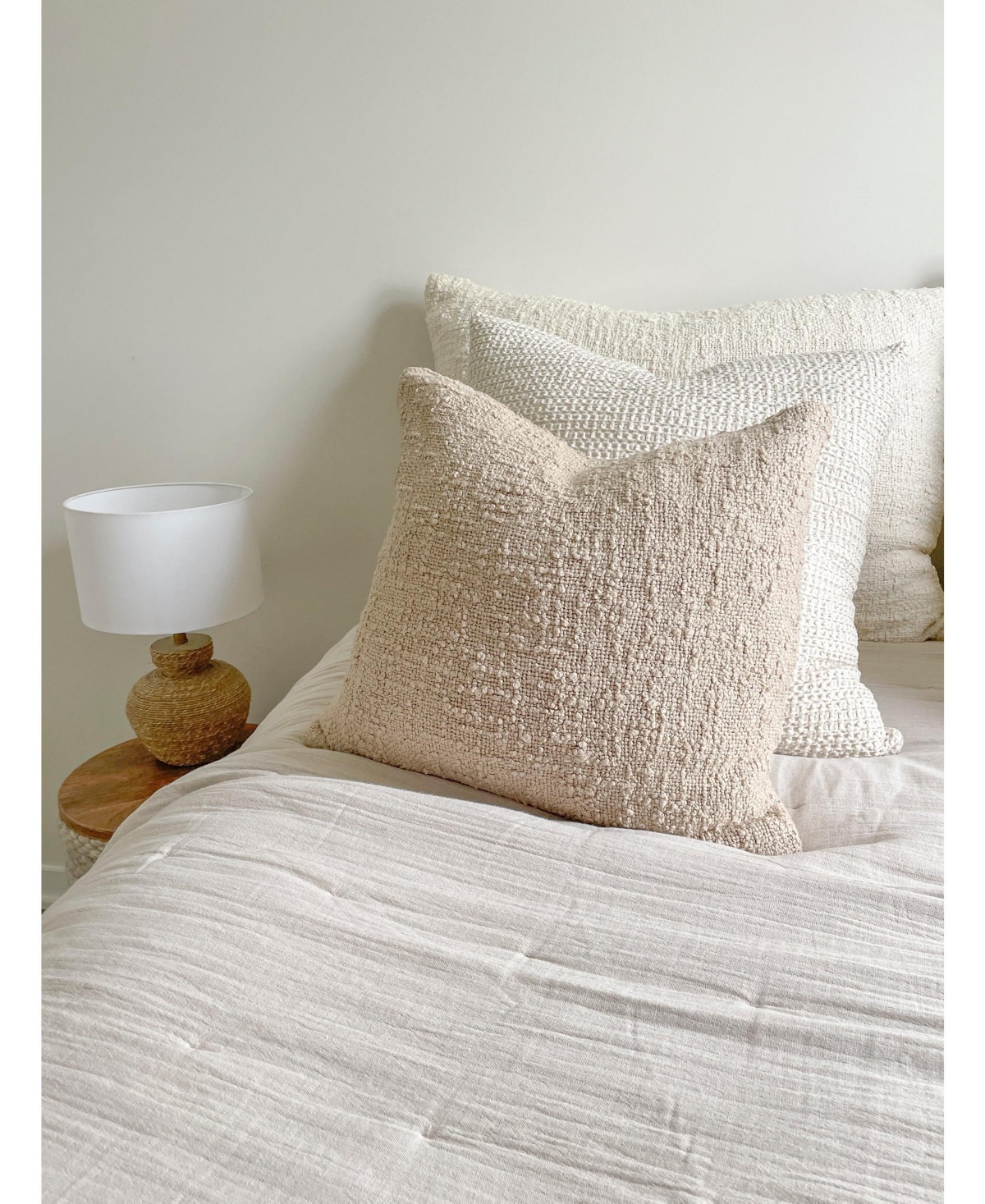 Anaya Home Cozy CottonBoucle Euro Pillow - Beige
