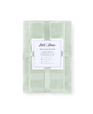 600 GSM Ringspun Cotton 6-Piece Bathroom Towel Set with Striped Dobby Border