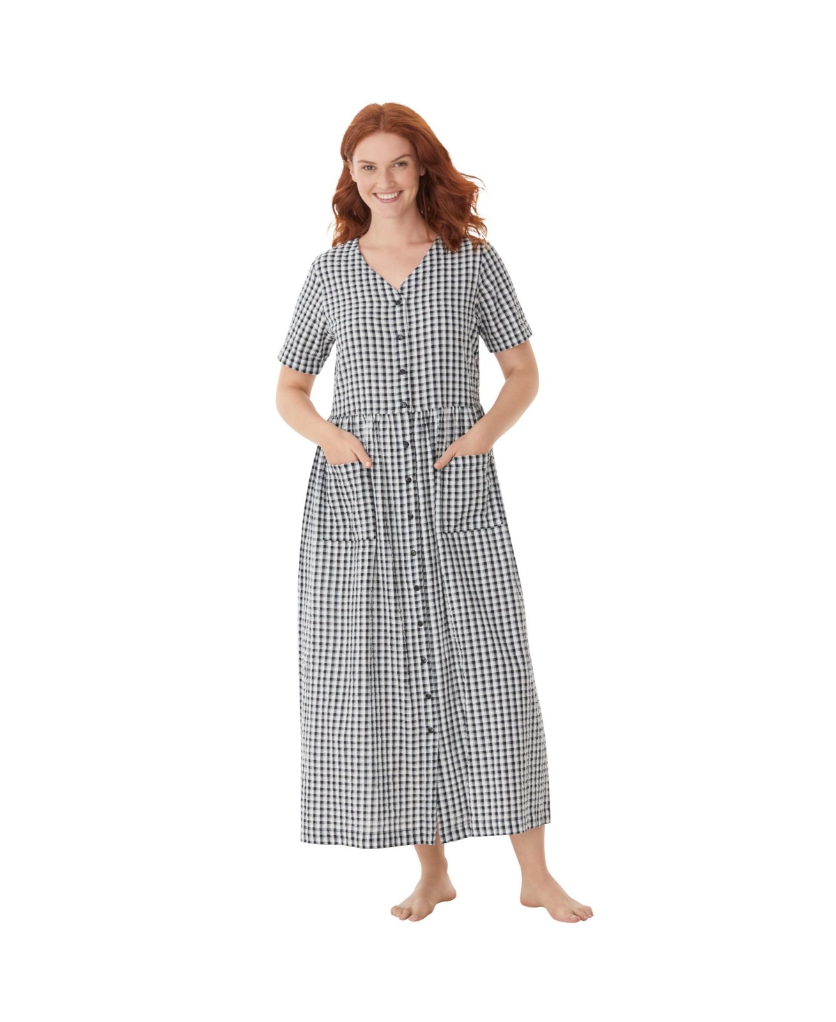 Only Neccessities Plus Size Only Necessities Long Seersucker Lounger