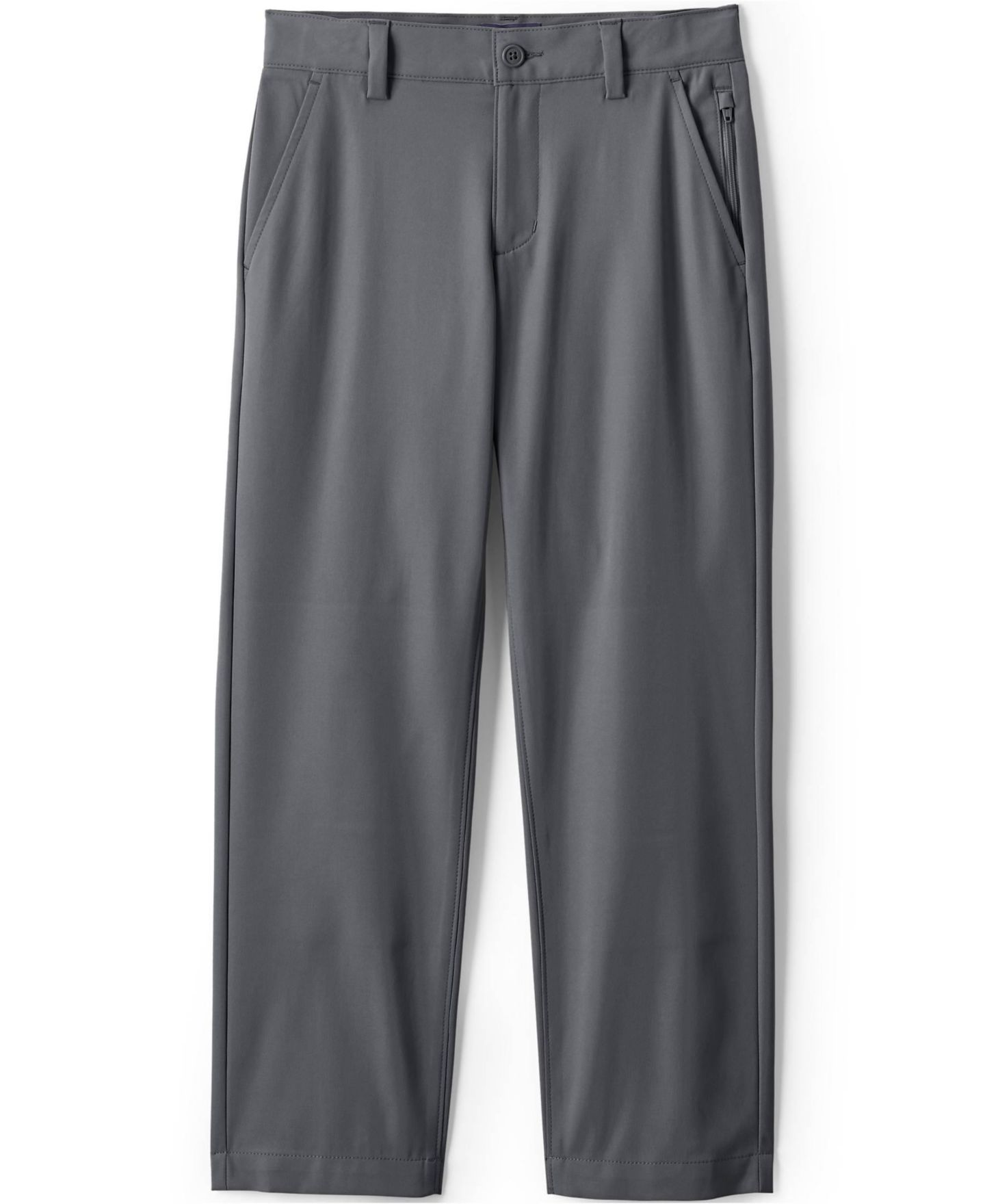 Брюки Lands' End Iron Knee Active Performance Chino Pants для мальчиков, цвет: Серый — фото 3