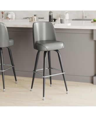 1-Piece Barstool, Metal Frame, Swivel Bucket Seat with High Backrest, Modern Design, Bar Stool