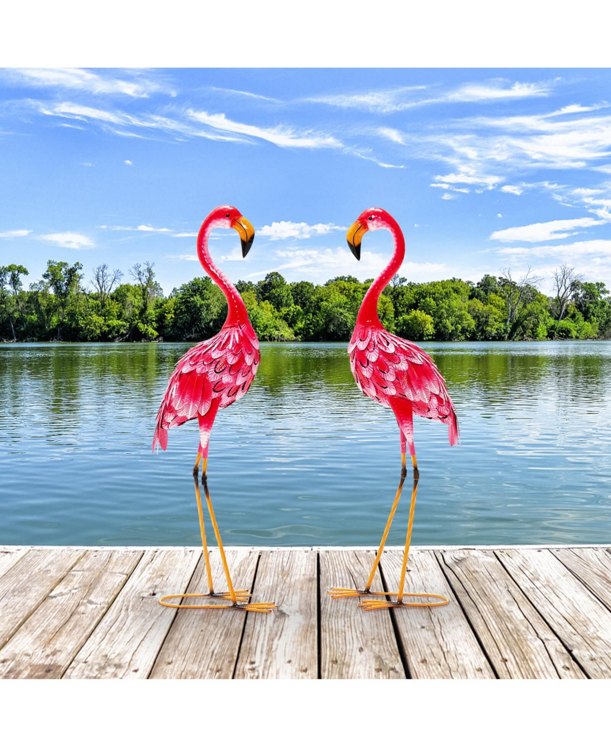 Slickblue 2-Piece Flamingo Garden Statue Set