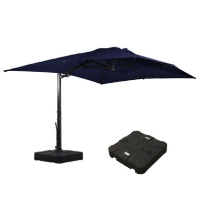 156"W x 120"D Rectangular 360 Degree Rotation Cantilever Umbrella w/ Weight Base Included