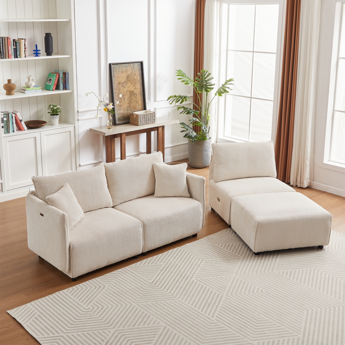 Streamdale Furniture Versatile Comfort Modern & Customizable Modular Corduroy Sofa