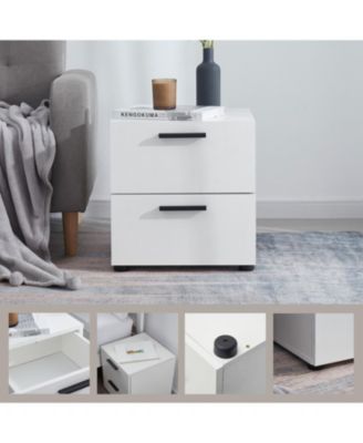 2-Drawer Wood Bedroom Nightstand with Drawers