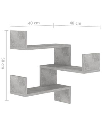 Wall Corner Shelf Concrete Grey Engineered Wood 15.7x15.7x19.7 in
