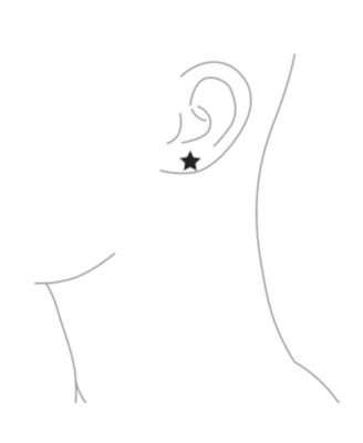 Patriotic Rock Star Sparkling Cubic Zirconia Micro Pave CZ Stud Earrings Sterling Silver