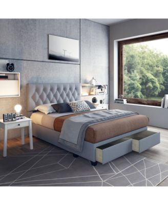 Boyd Salerno Upholstered Platform Bed Frame with Storage Drawers