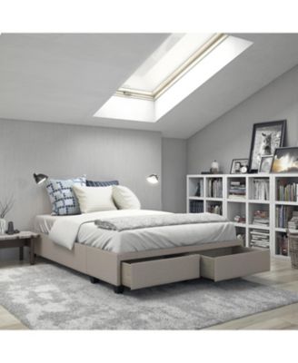 Full\Queen Size Upholstered Storage Platform Bed