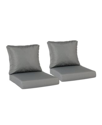 Outdoor Chair Cushions Set of 2, 23"x26", Water Resistant Outdoor Deep Seat Cushions with Handle & Adjustable Straps.