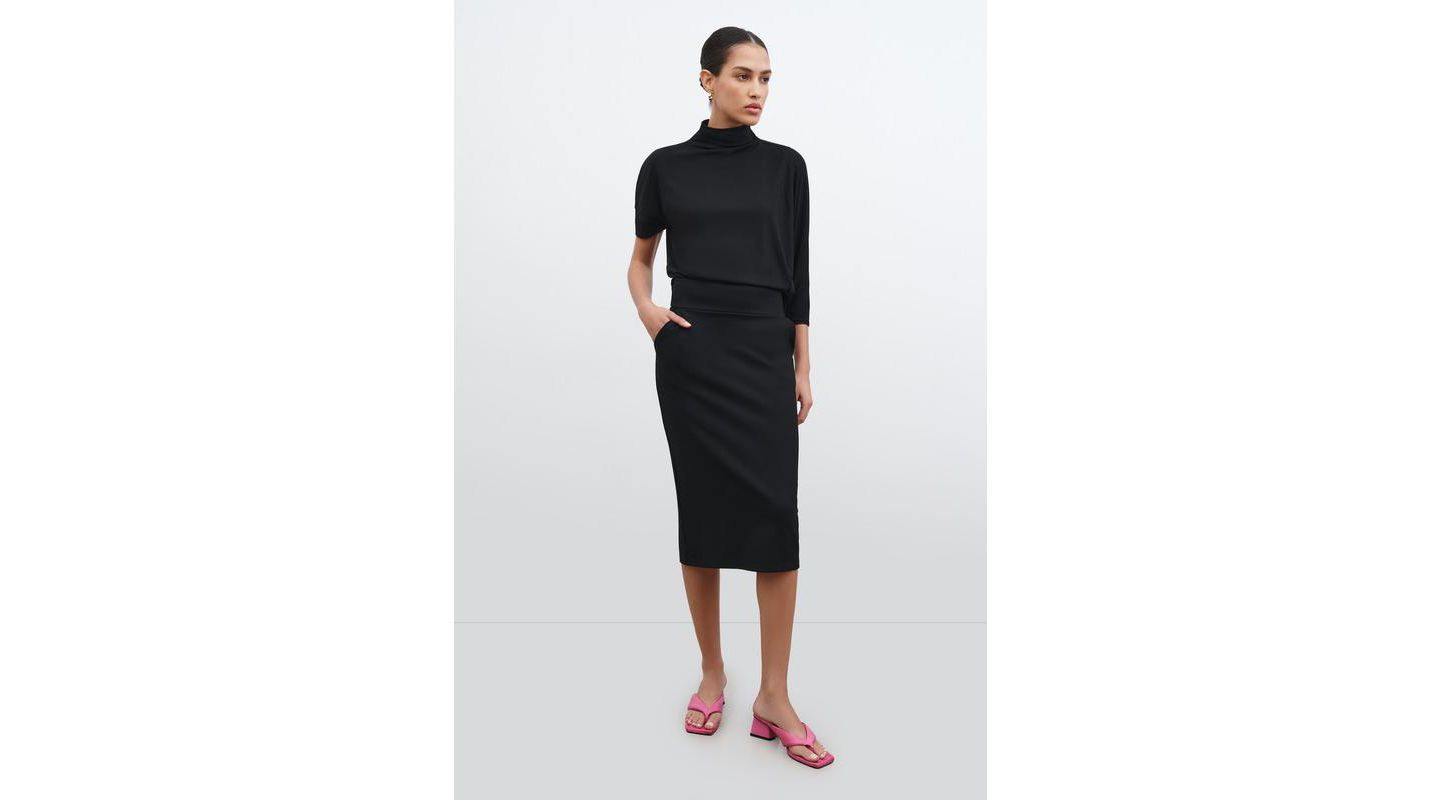 Женская юбка Marcella Vesey High-Waisted Pencil Skirt with Pockets, цвет: Чёрный — фото 1