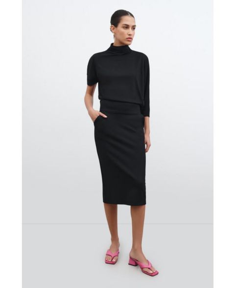 Женская юбка Marcella Vesey High-Waisted Pencil Skirt with Pockets, цвет: Чёрный