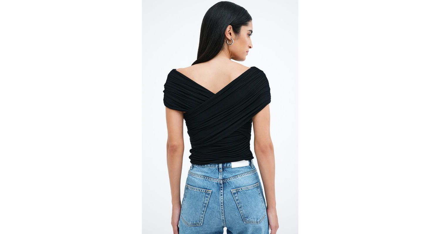 Women's Alyssa Sheer Jersey Convertible-Strap Fitted Top