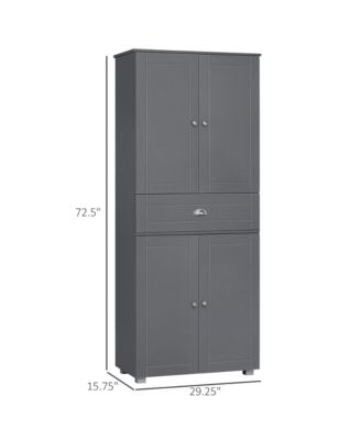 71" Freesding Kitchen Pantry Cabinet with 2 Large Double Door Cabinets