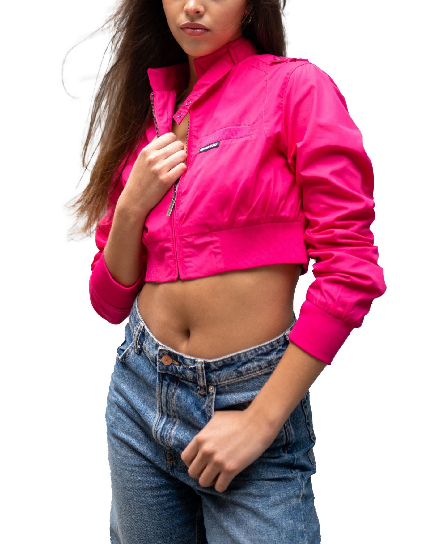 Женская куртка Members Only Mini Cropped Racer, цвет: Розовый — фото 3
