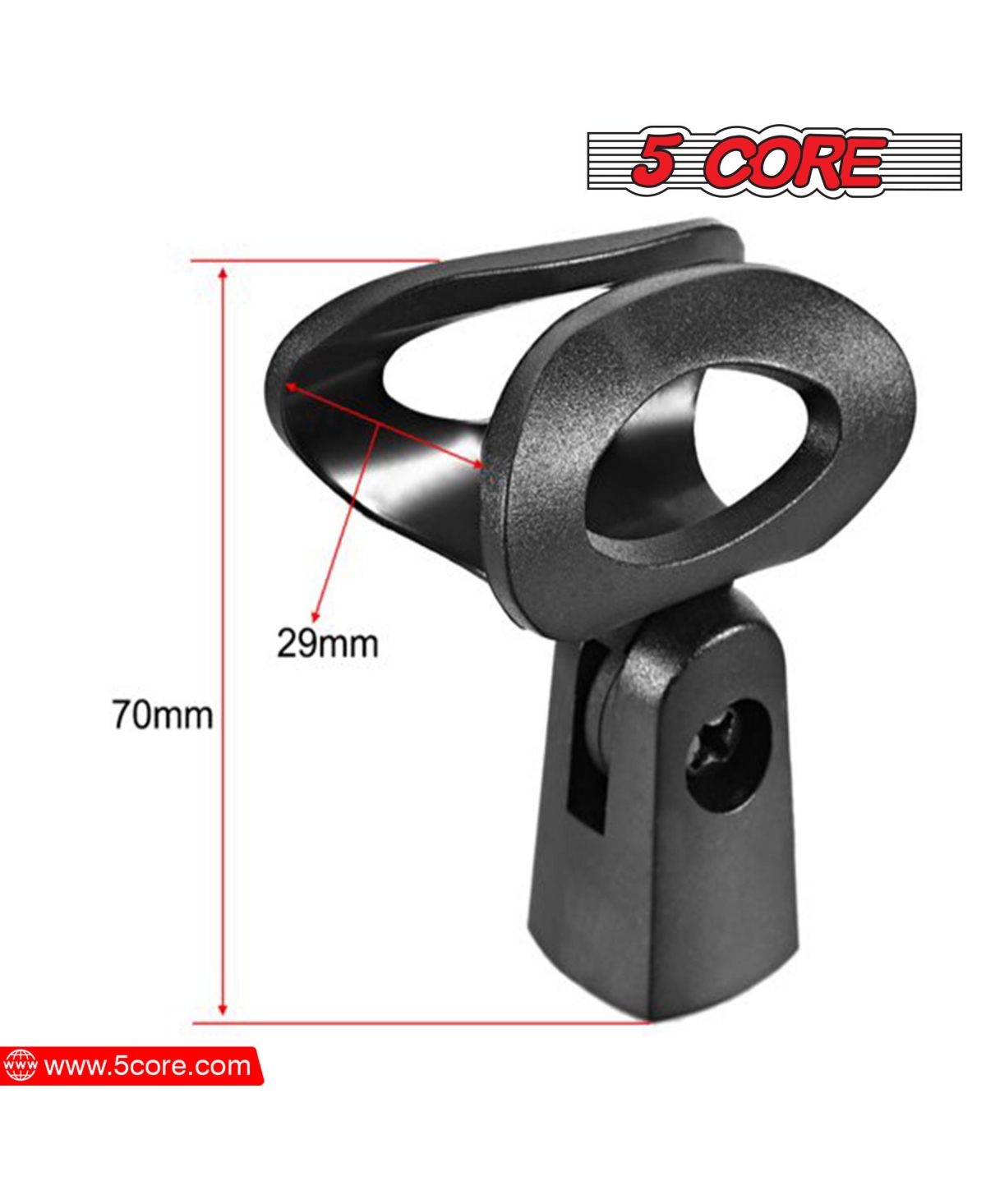 5 Core Microphone Clip Holder 4 Pieces with Screw Adapters 5/8 to 3/8 - Mc-03 4PCS