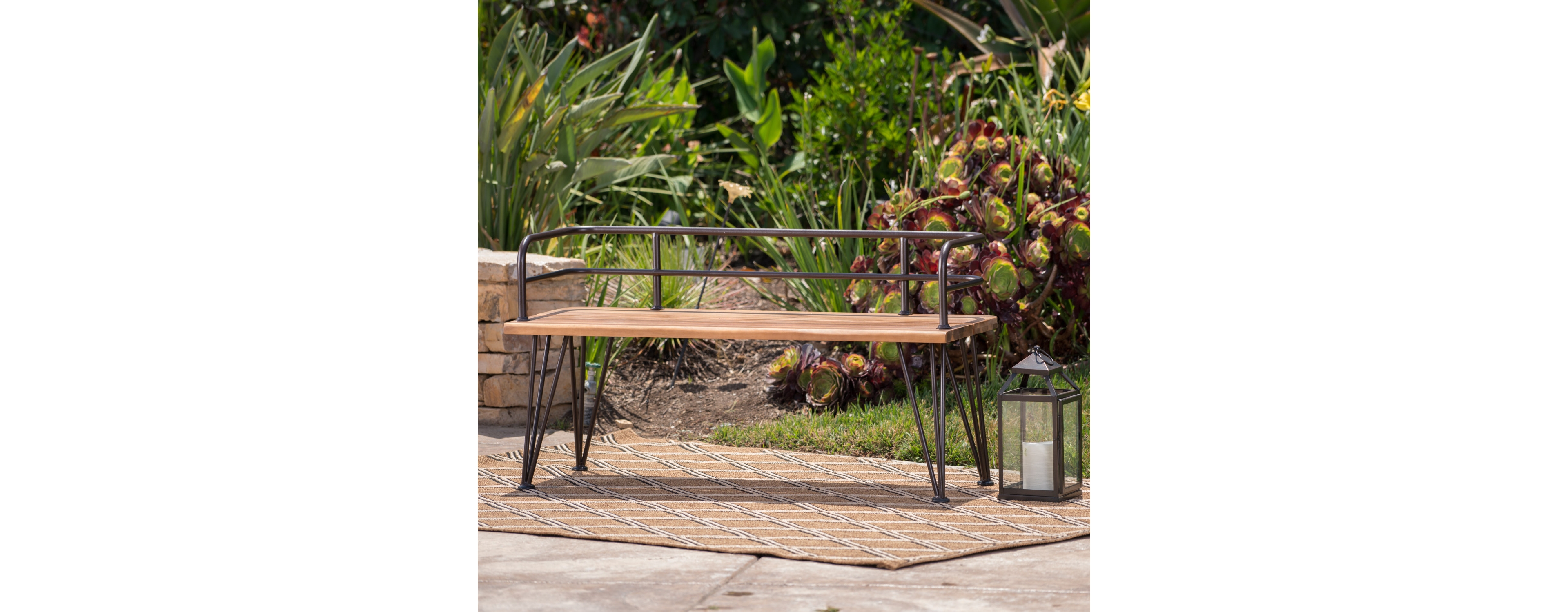 Streamdale Furniture Acacia Wood Bench Rustic Charm Meets Modern Style
