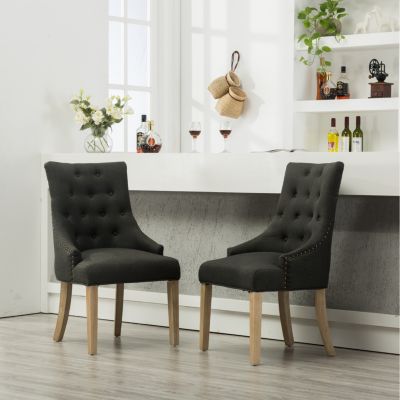  Tufted Wingback Hostess Chairs (Set of 2)