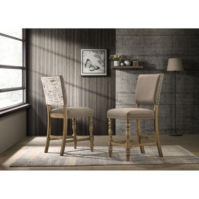 Streamdale Rustic Counter Height Dining Chair Set (Set of 2)