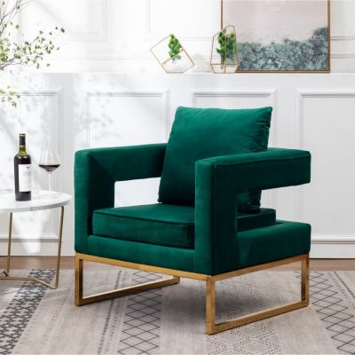 Streamdale Contemporary Upholstered Accent Arm Chair, Green