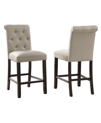 Solid Wood Tufted Asons Counter Height Stool, Set of 2