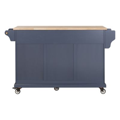 Cambridge Natural Wood Top Kitchen Island with Storage