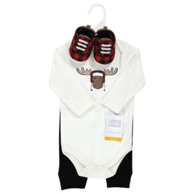 Baby Boys Hudson Unisex Versatile 3-Piece Collection Long Sleeve Bodysuit, Pants, and Booties