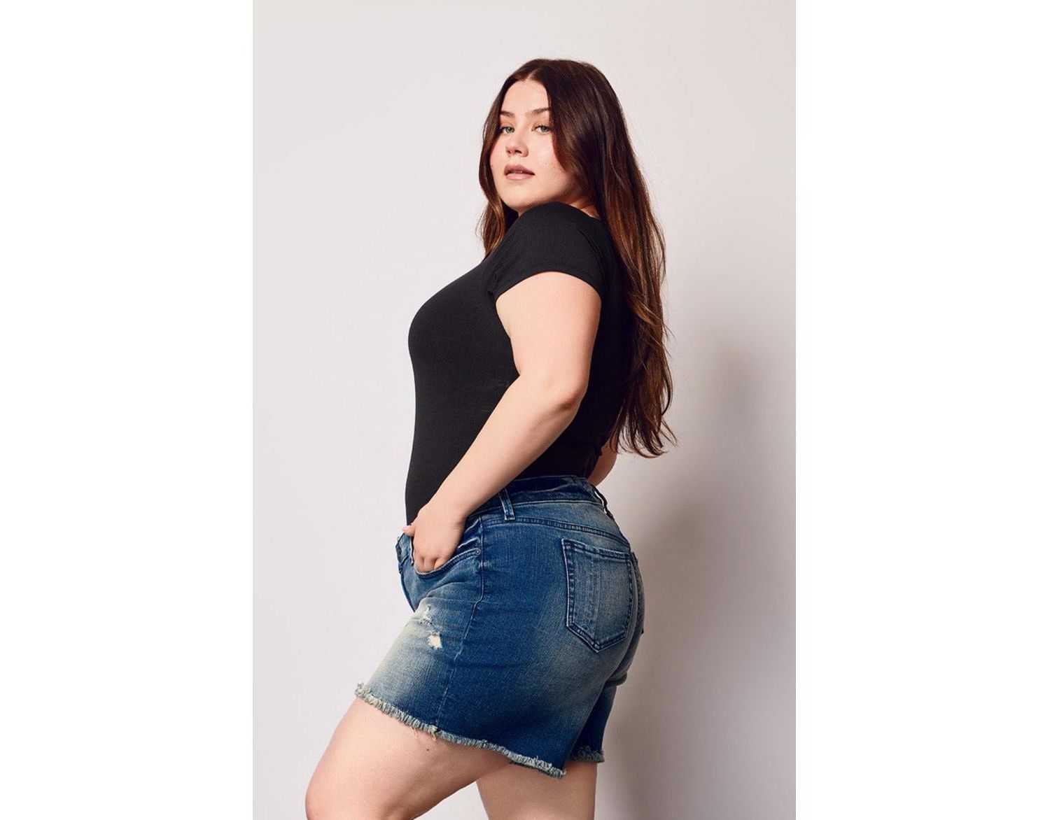 Plus Size Denim Shorts