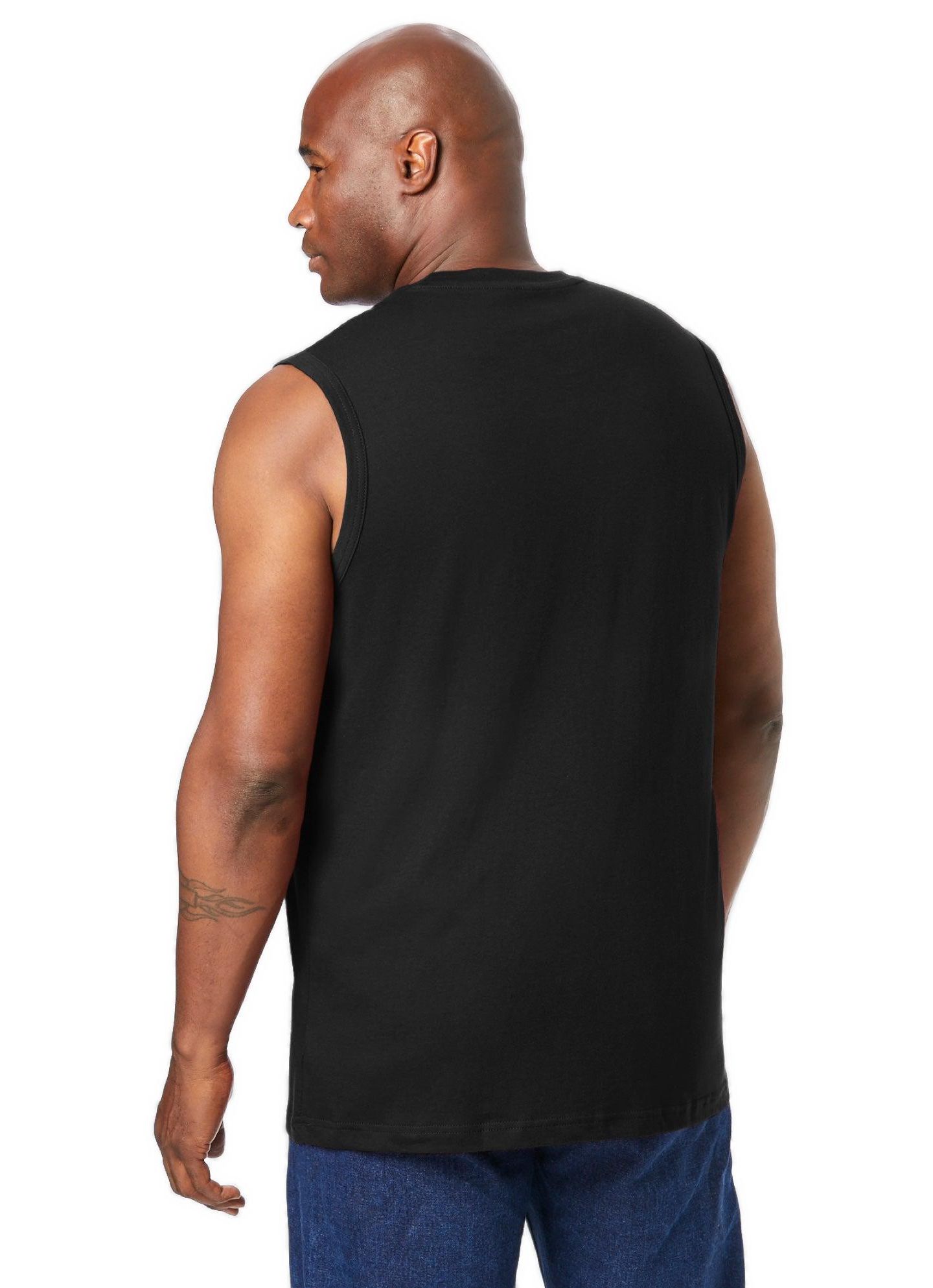 Мужская футболка KingSize Shrink-Less Lightweight Muscle, цвет: Чёрный — фото 2