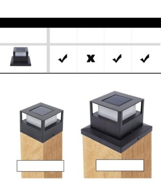 4 Pack Solar Post Lights: Outdoor Warm White