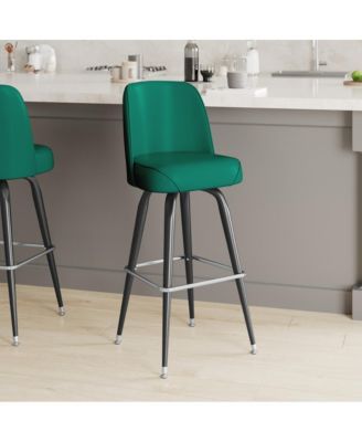 1-Piece Barstool, Metal Frame, Swivel Bucket Seat with High Backrest, Modern Design, Bar Stool