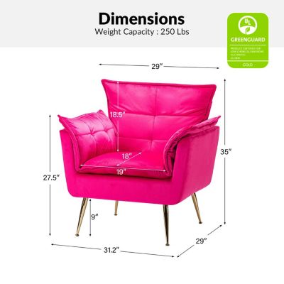 Velvet Accent Chair with Gold Legs