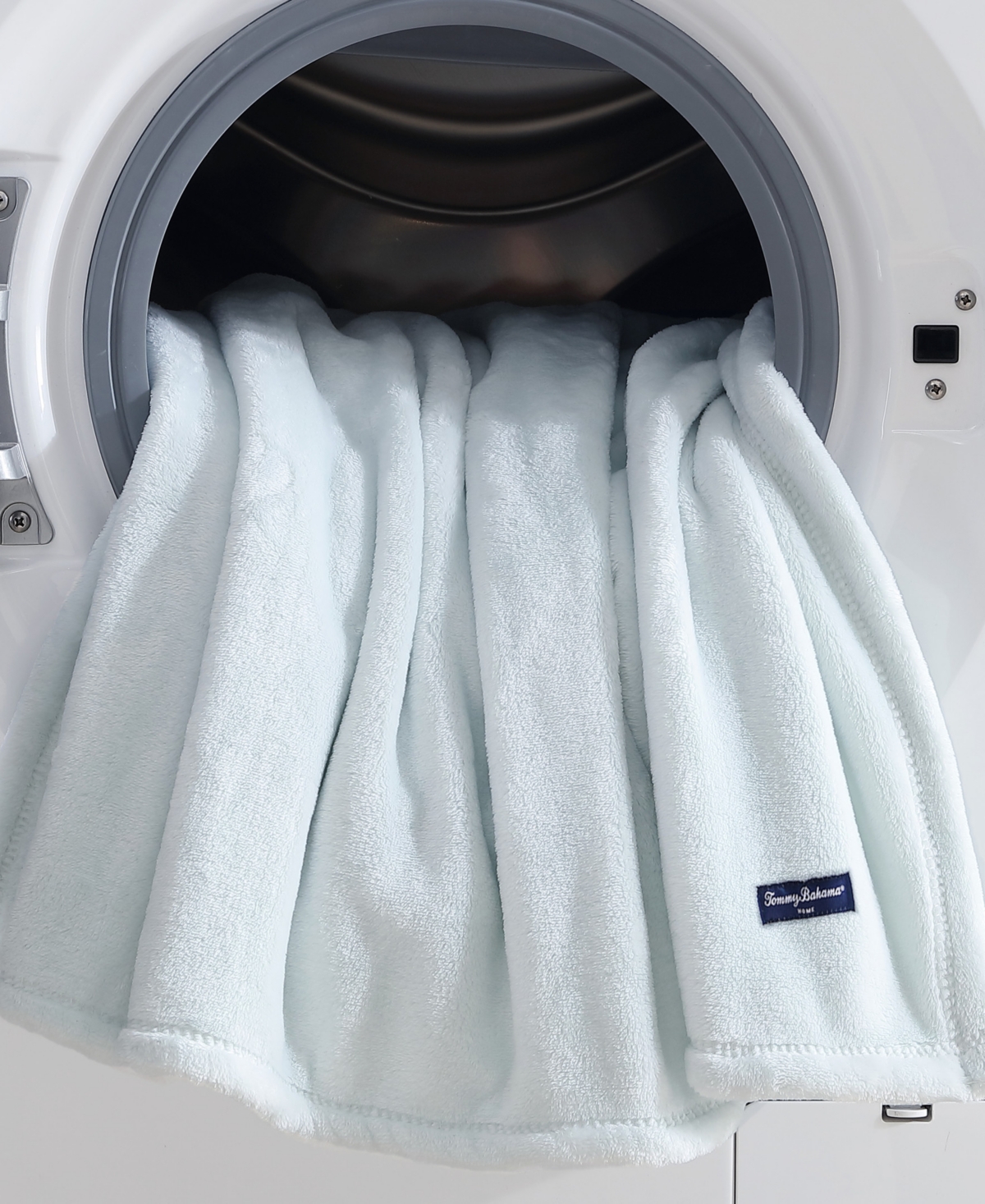 Tommy Bahama Home Solid Ultra Soft Plush Blankets In Blue Sea