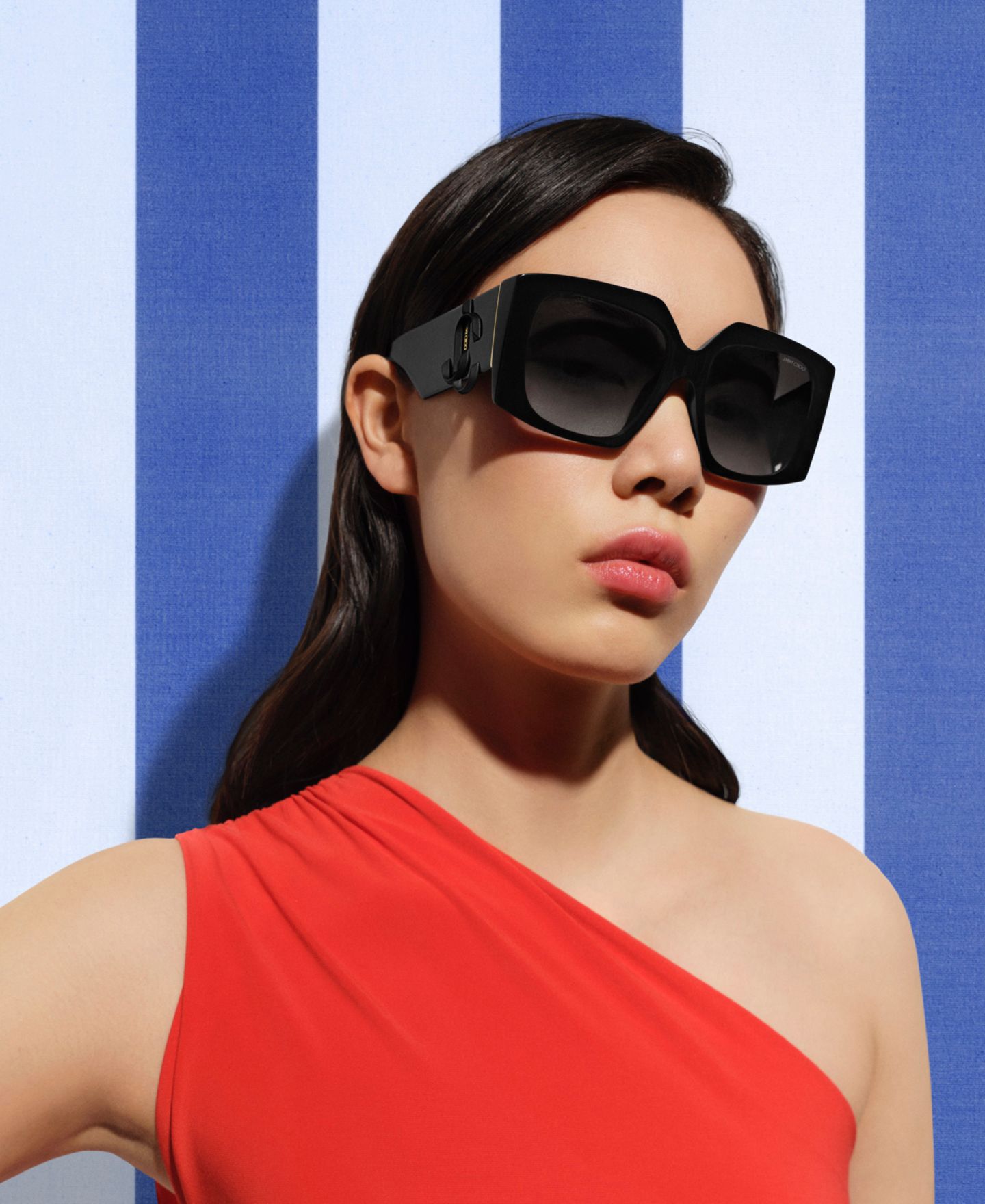 Женские солнцезащитные очки Jimmy Choo Sunglasses, JC5006U, цвет: Чёрный — фото 7