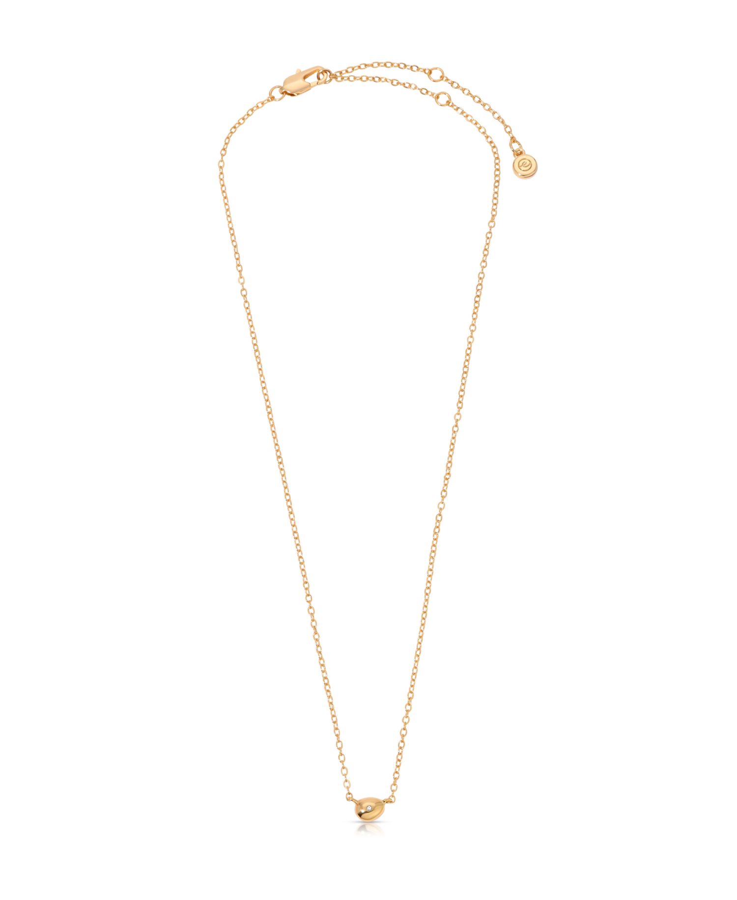Polished Dainty Pebble Pendant Necklace