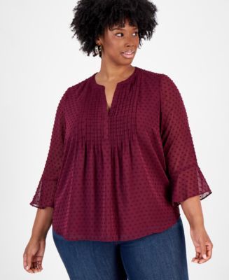 売れ筋商品|||スタイルアンドコー カットソー トップス レディース Plus Size Pintuck Blouse, Exclusively at Macy's Deep Black Style & Co Plus Size Pintuck Blouse, Exclusively at Macy's