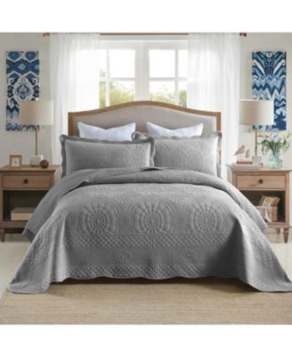 3 PCS 100% Cotton Oversized Bedspread Quilt Set Embroidery TF -King