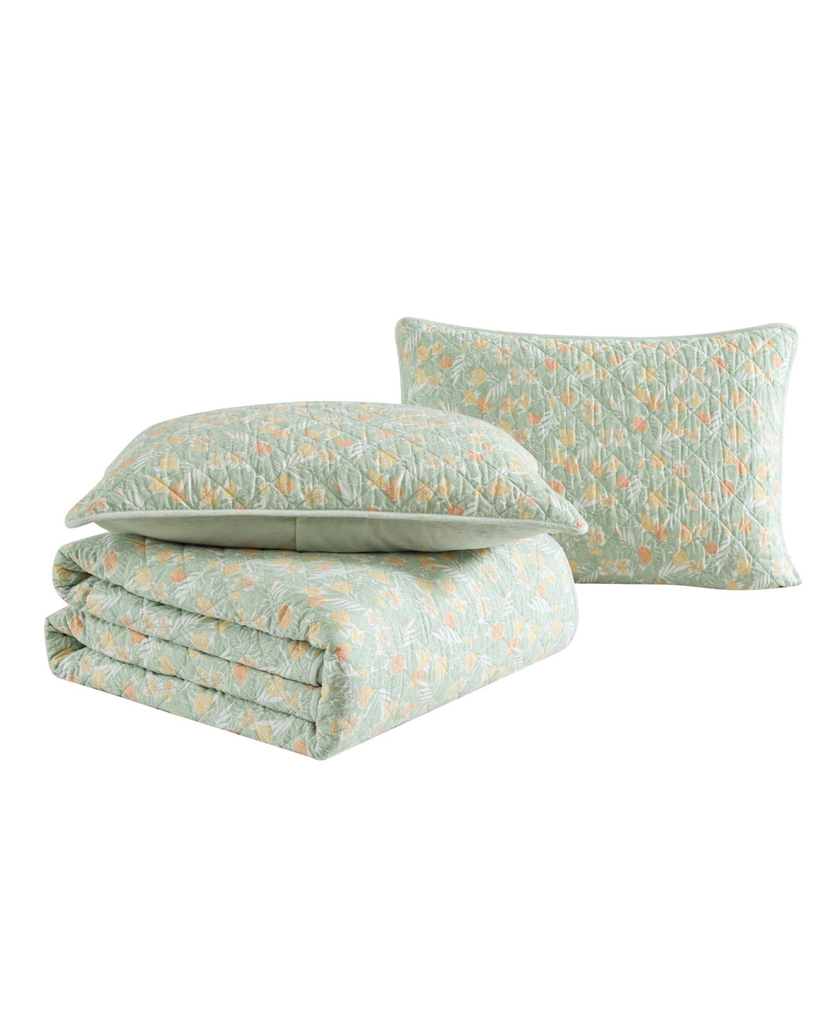 Tommy Bahama Home Closeout!  Pineapple Bloom Reversible 2 Piece Quilt Set, Twin In Spring Green