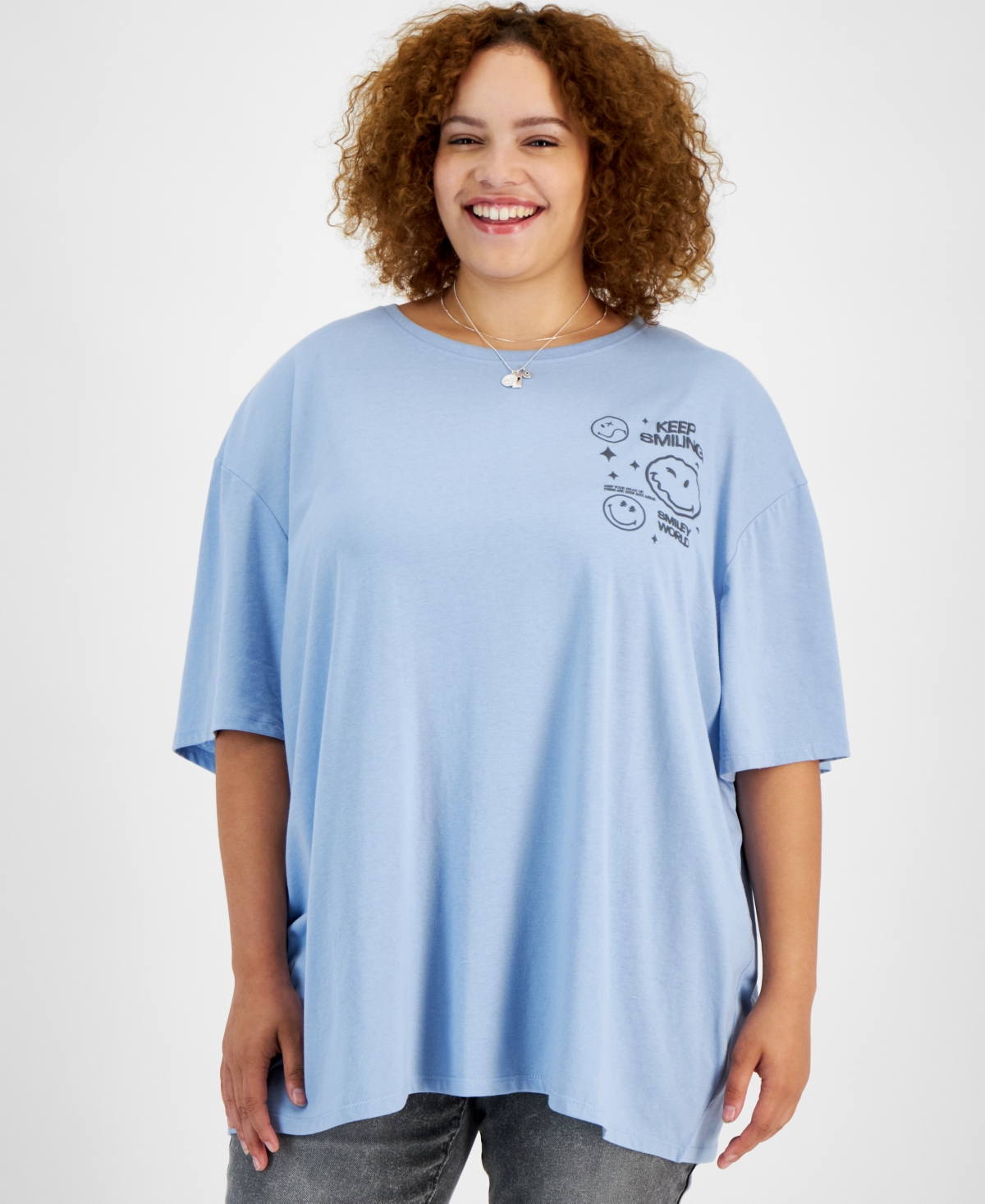 Grayson Threads, The Label Trendy Plus Size Keep Smiling Short-Sleeve T-Shirt