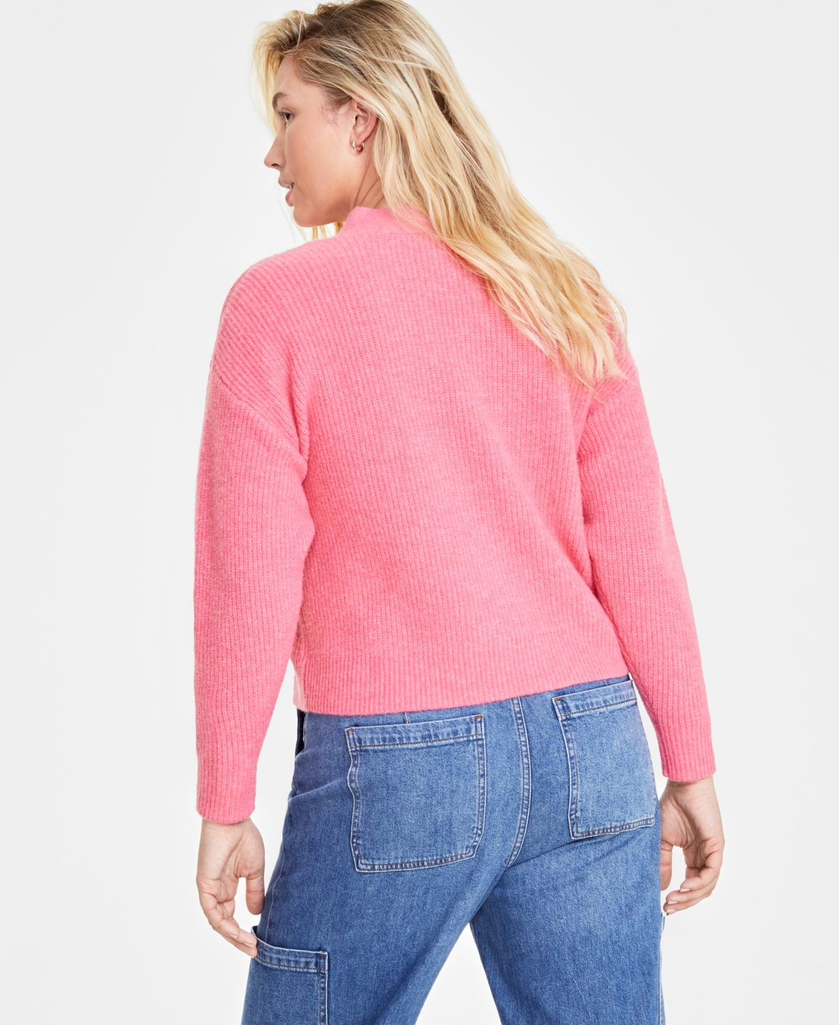 On 34th Women's Three-button Classic Cardigan, Created For Macy's In Strawberry Ice