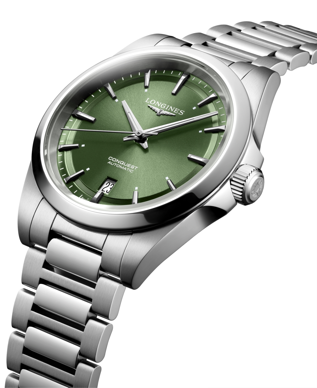 Longines Mens Sunray Green L3.830.4.02.6 Conquest Stainless-steel Automatic Watch In No Color