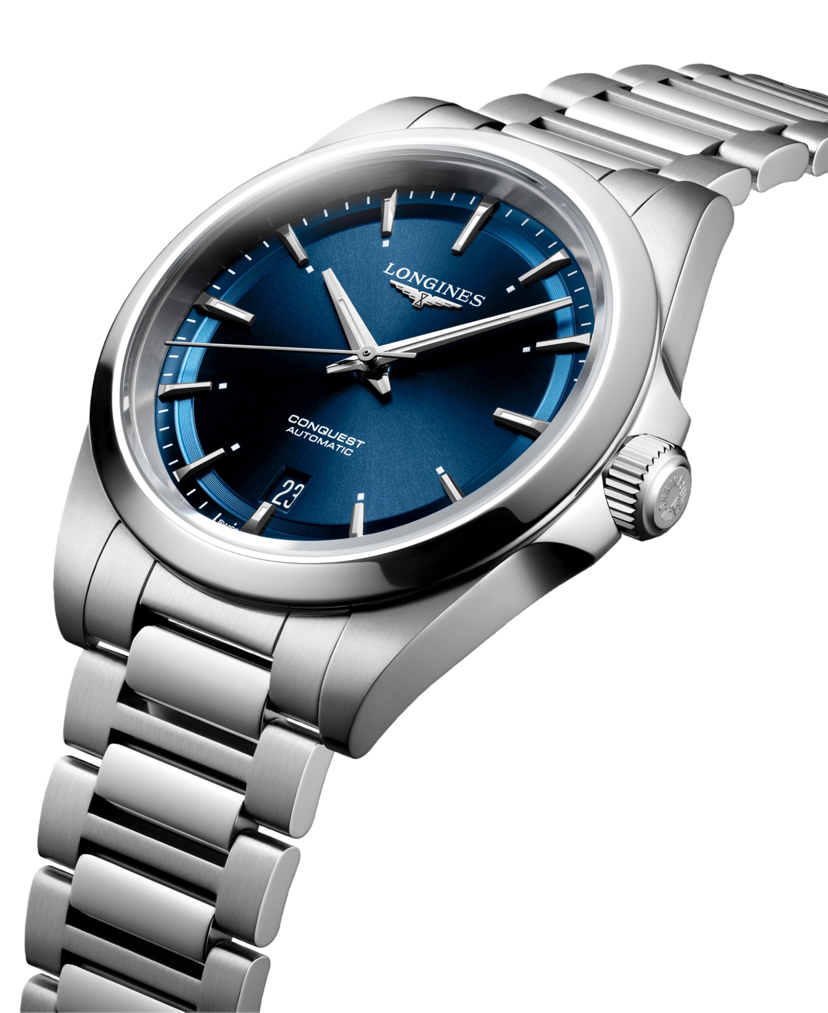 Longines Mens Sunray Blue L3.830.4.02.6 Conquest Stainless-steel Automatic Watch In No Color